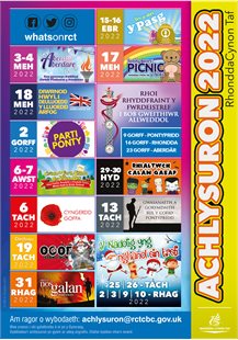 Whats On RCT Events Calendar A5 FLYER - WELSH