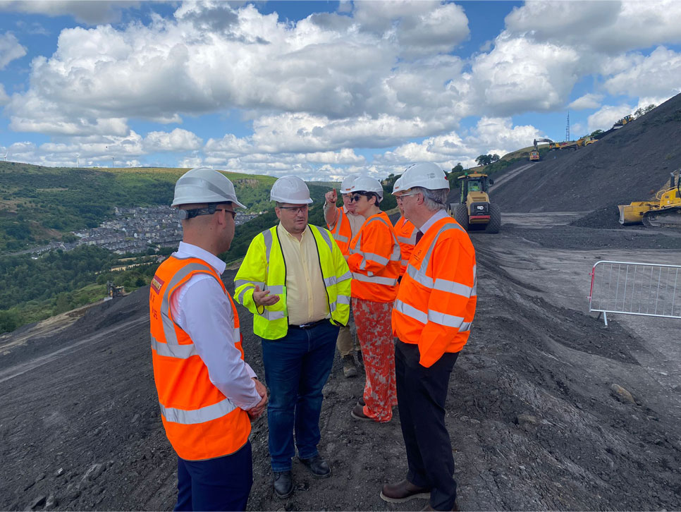 First-Minister-and-Council-Leader-at-Tylorstown-Landslip-site